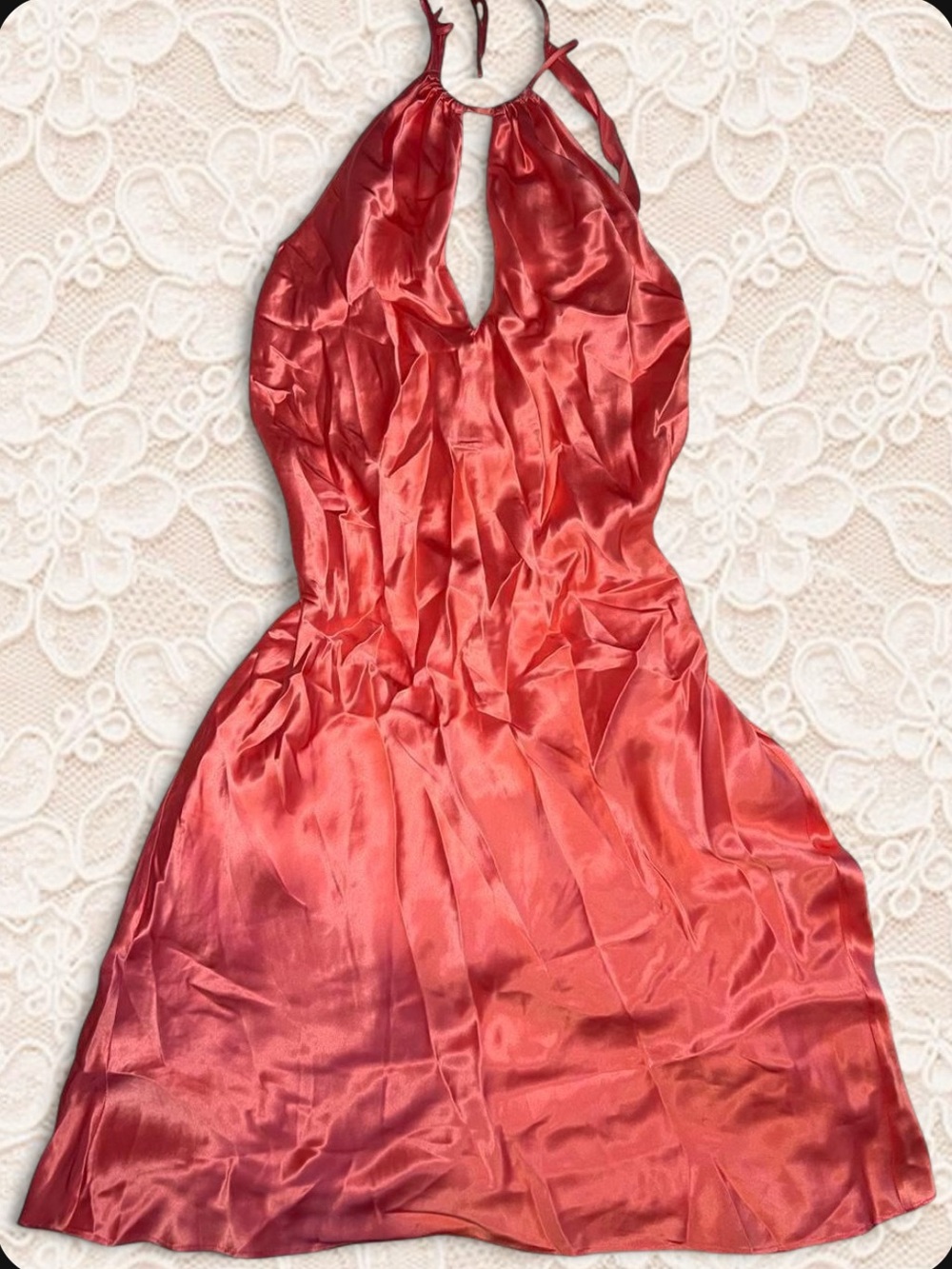 Vintage 2000s Victoria's Secret 100% silk halter slip dress